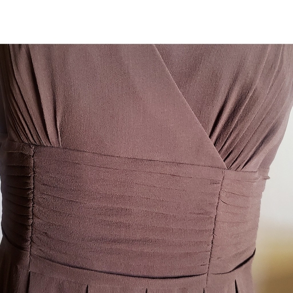 Vintage ANN TAYLOR Brown Dress 8 Womens Silk Cocktail Gala Ball Spaghetti Strap - Picture 9 of 13